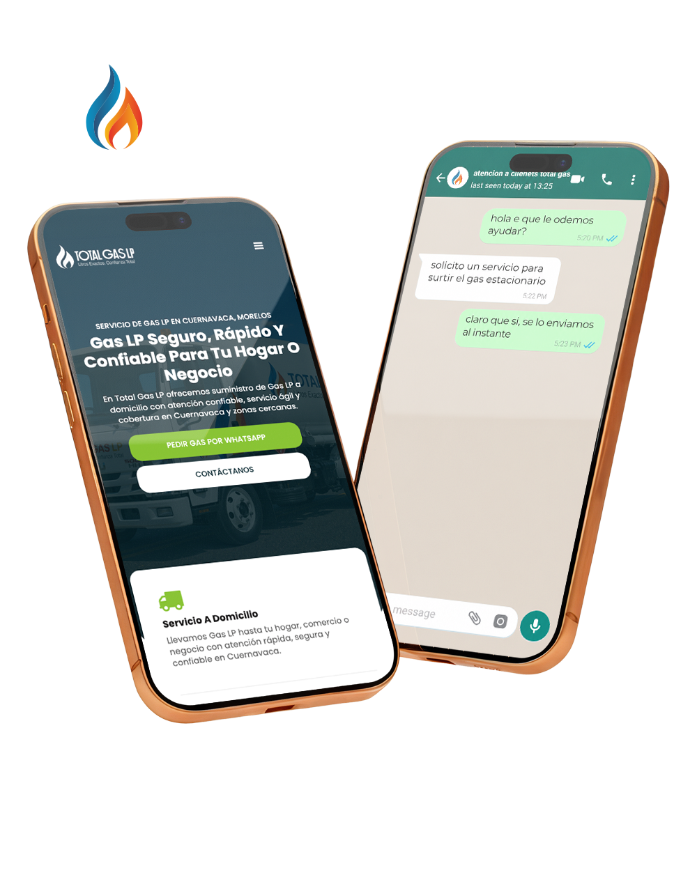 Levanta tu pedido de Gas LP por teléfono o WhatsApp